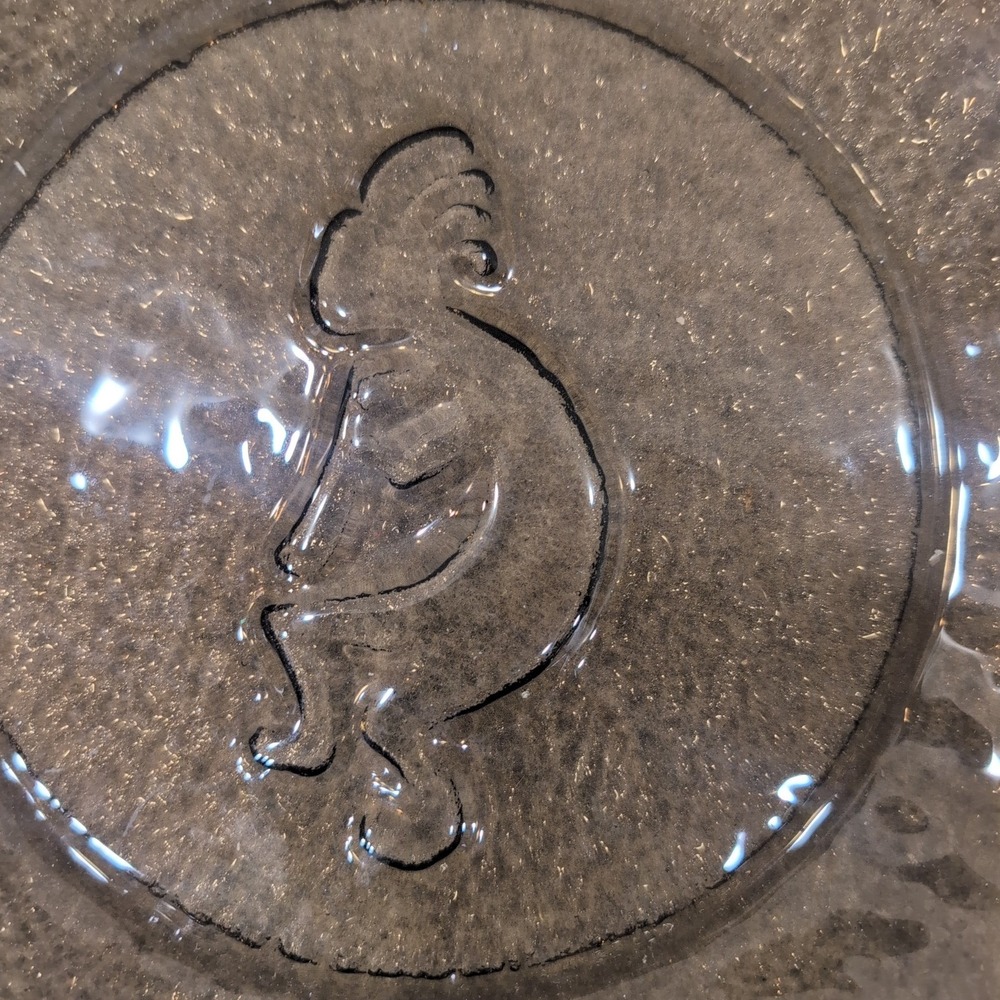 Southwestern Kokopelli Textured Smoke Glass Large Serving Bowl Brown Centerpiece - Picture 3 of 4